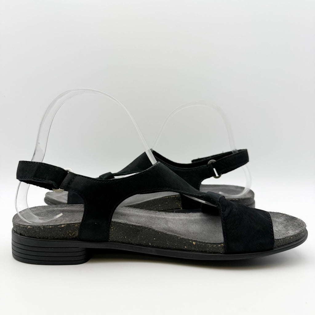 Munro Womens Meghan Asymmetric Slingback Sandal US 9 Super Slim Black NWOB
