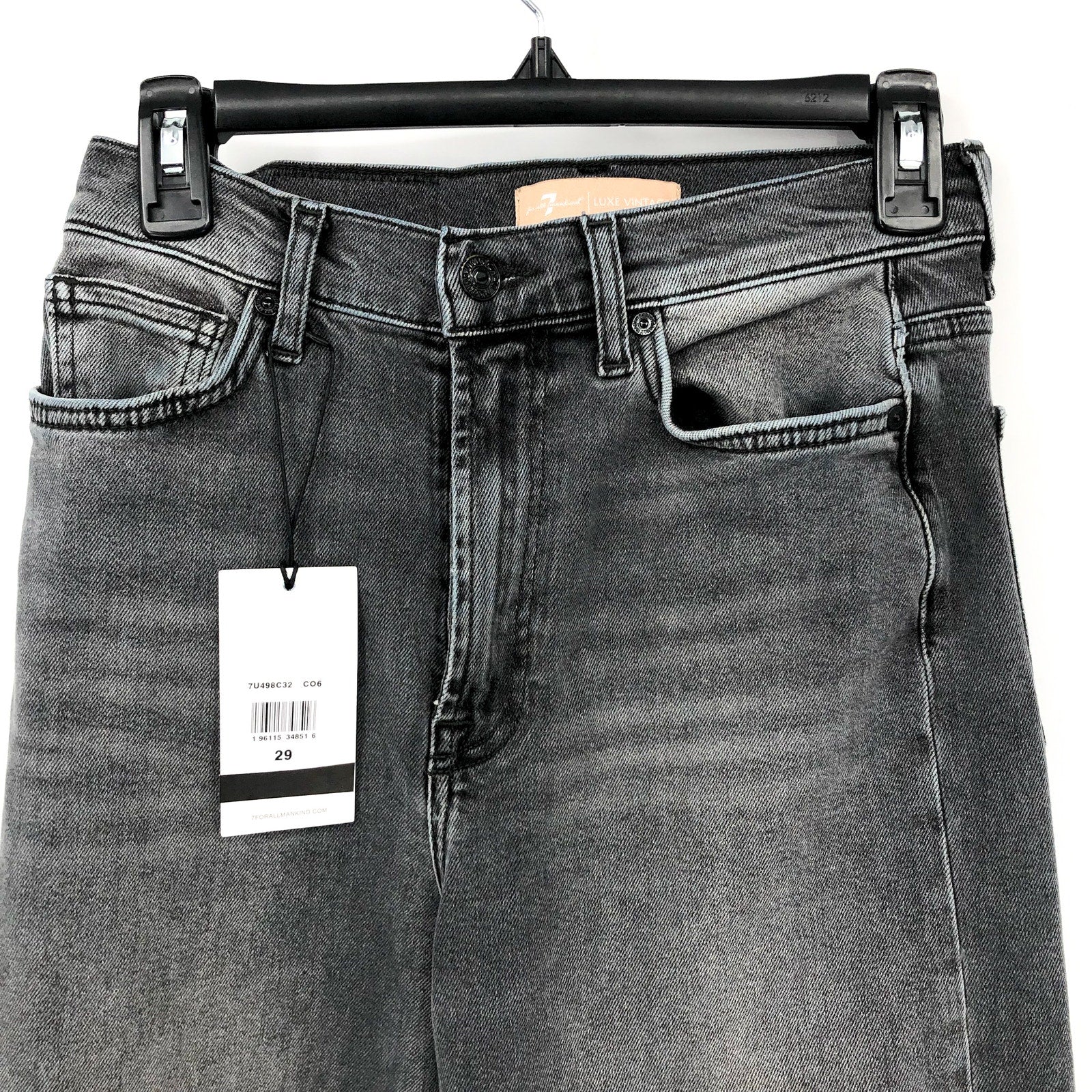 7 FOR ALL MANKIND Womens Ultra High Rise Cropped Jo Jeans Size 28 US 6 Grey NWT