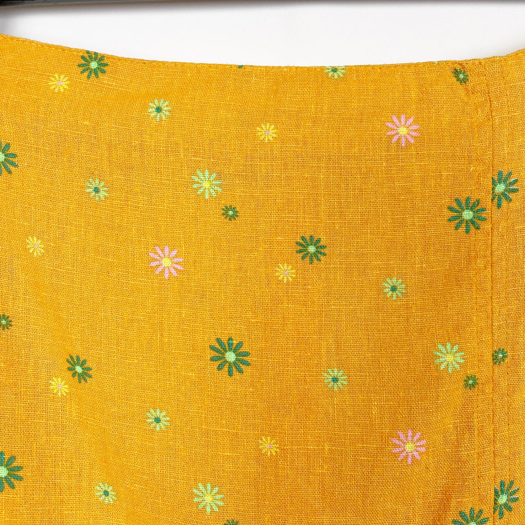 Abound Nordstrom Linen Blend Mini Skirt XS Orange Print Asterisk Floral NWT