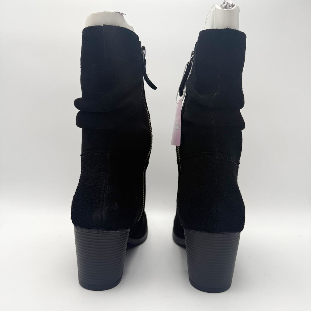 Skechers Womens Taxi Compelling Flirt Boot US 7 Black Suede Water Resistant NIB