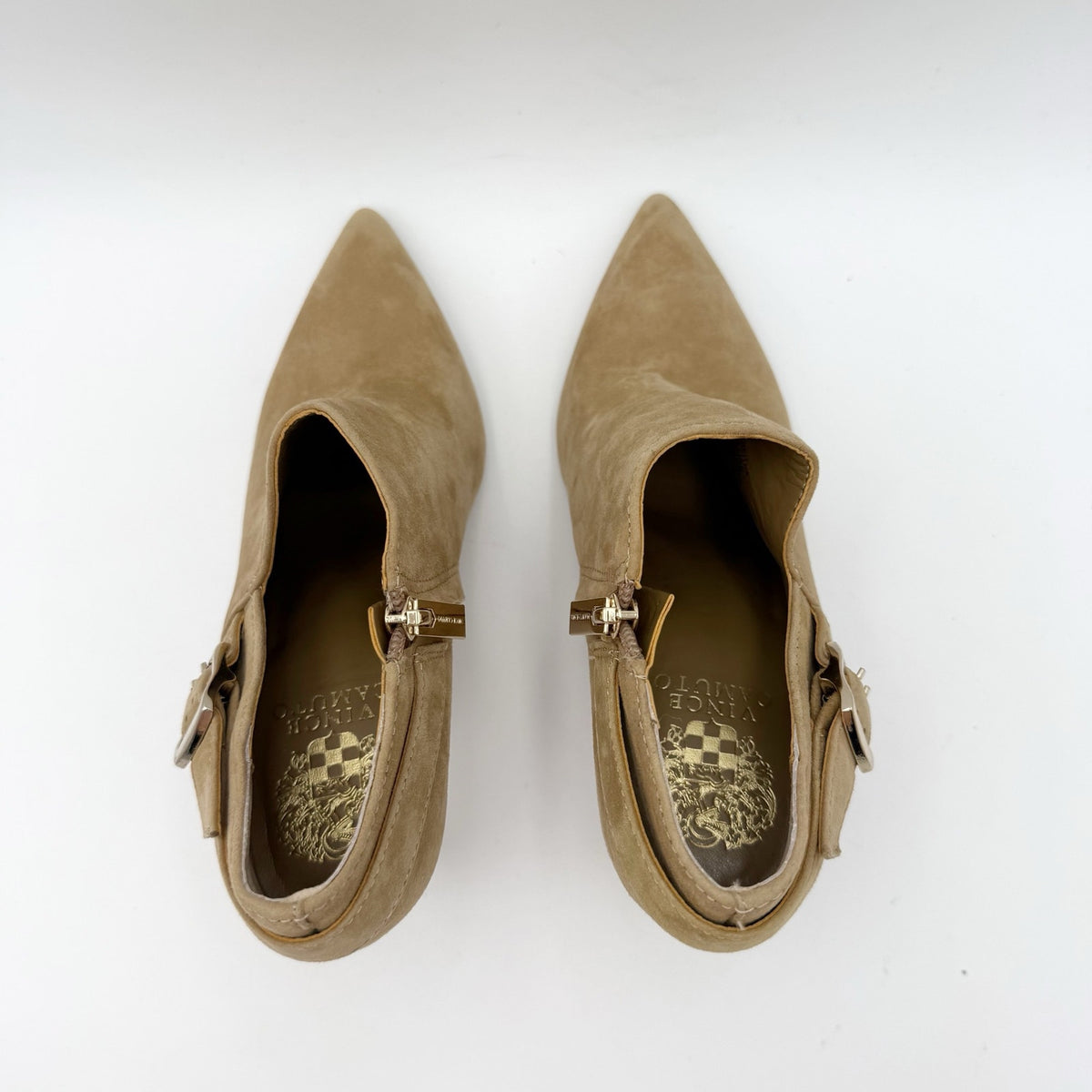 Vince Camuto Womens Kreitha Heeled Bootie Size 5.5 Brown Suede NWOB