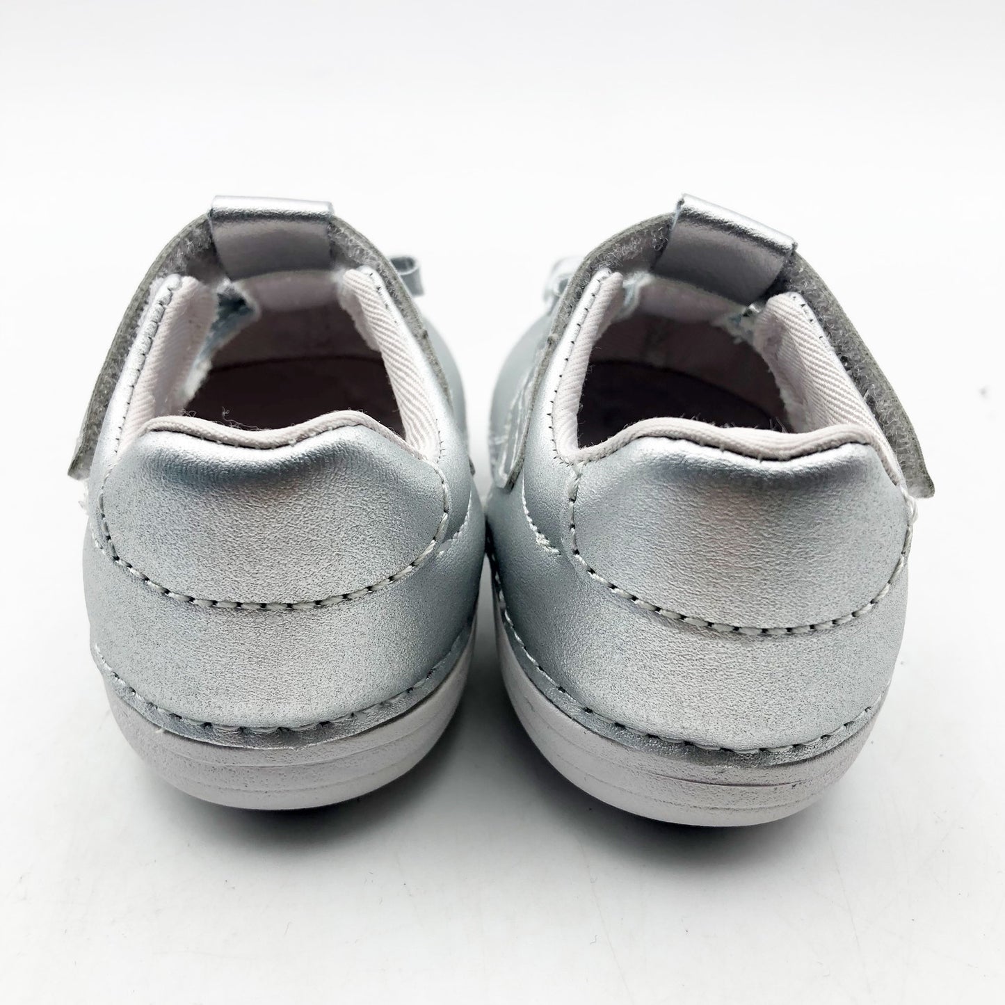 Stride Rite Girls Ashtyn Flat Size 4.5 Silver Toddler Shoe Mary Jane  NIB