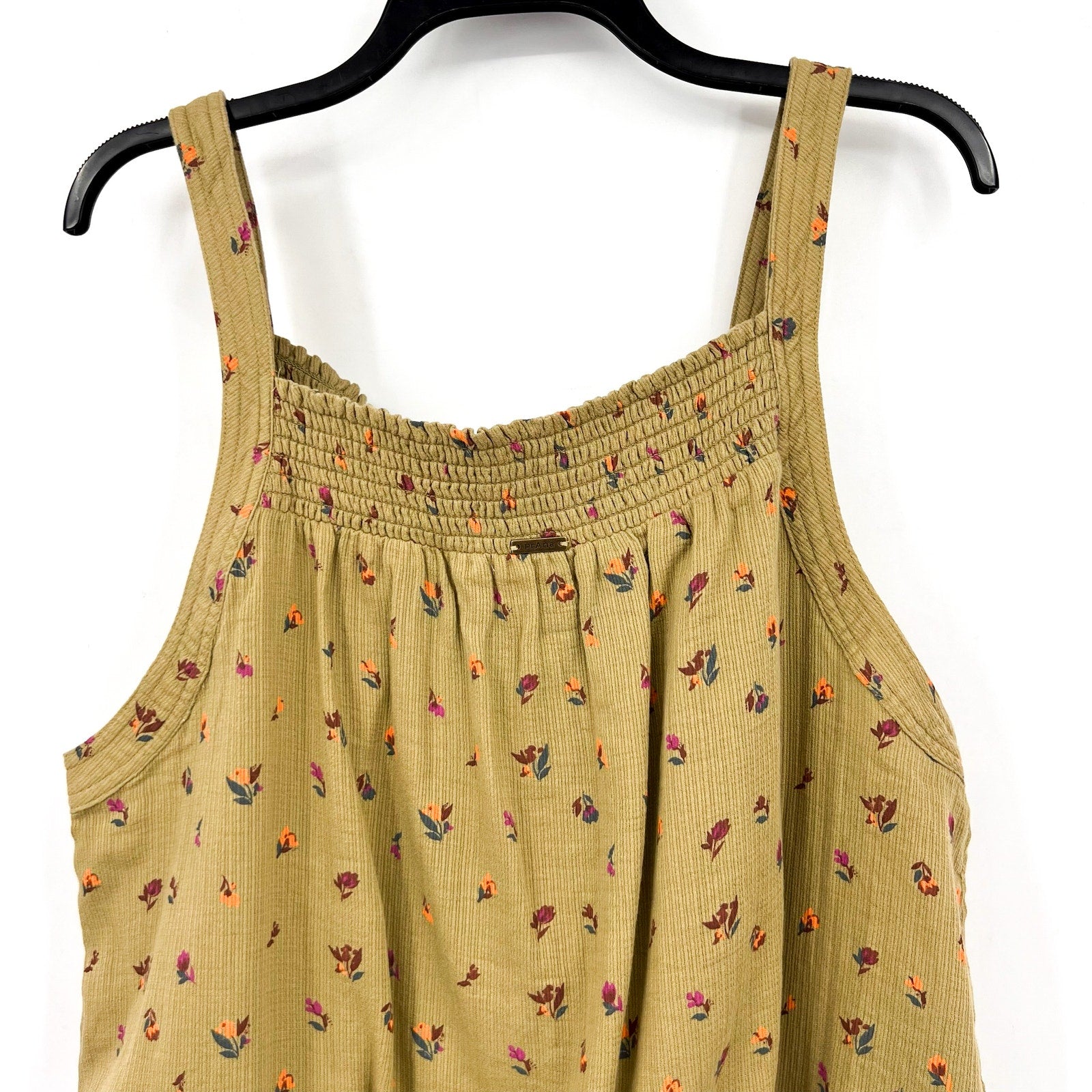 PRANA Women's Little Palm Cami Tank Top XL Green Floral Sweet Grass Meadow NWT