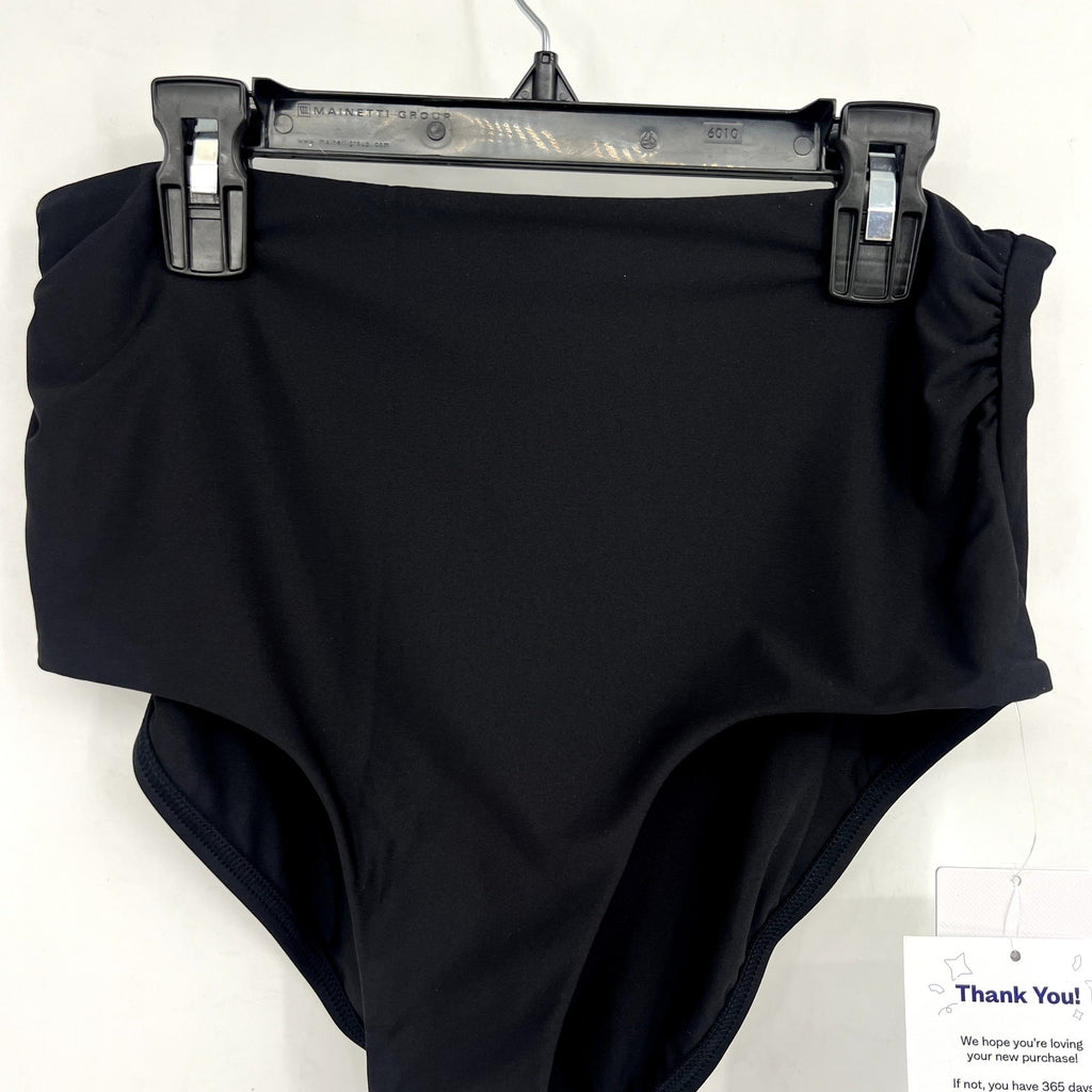 SUNSETS Women's Capri Fold-Over High Waist Bikini Bottom Small Black NWT