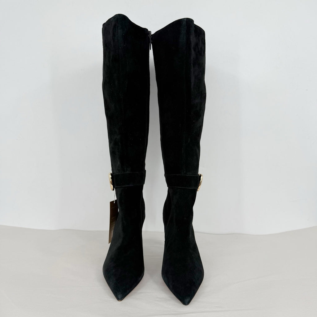 Dolce Vita Womens Kinzy Knee High Boots US 8 EU 38.5 Black Suede High Heels NWOB