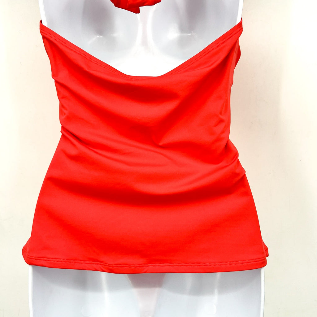 TOMMY BAHAMA Novelty Pearl Halter Ring Tankini Top XS Pink Citrus Coral Swim NWT