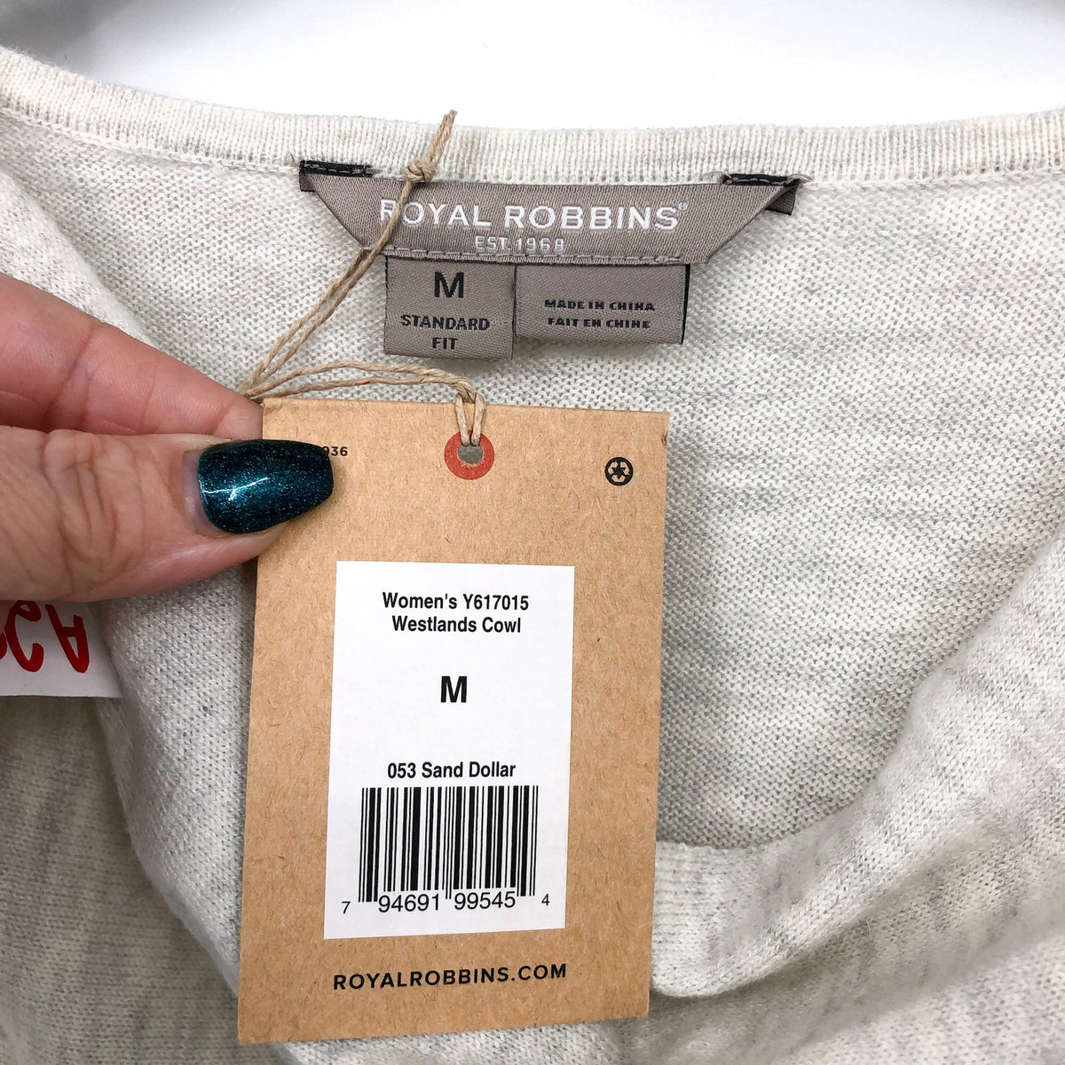 ROYAL ROBBINS Women's Westlands Cowl Sweater Medium Beige Sand Dollar NWT