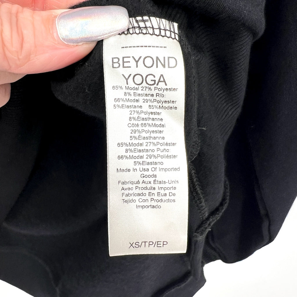 BEYOND YOGA Women's Off Duty Pullover Sweatshirt XS Black Crewneck NWT