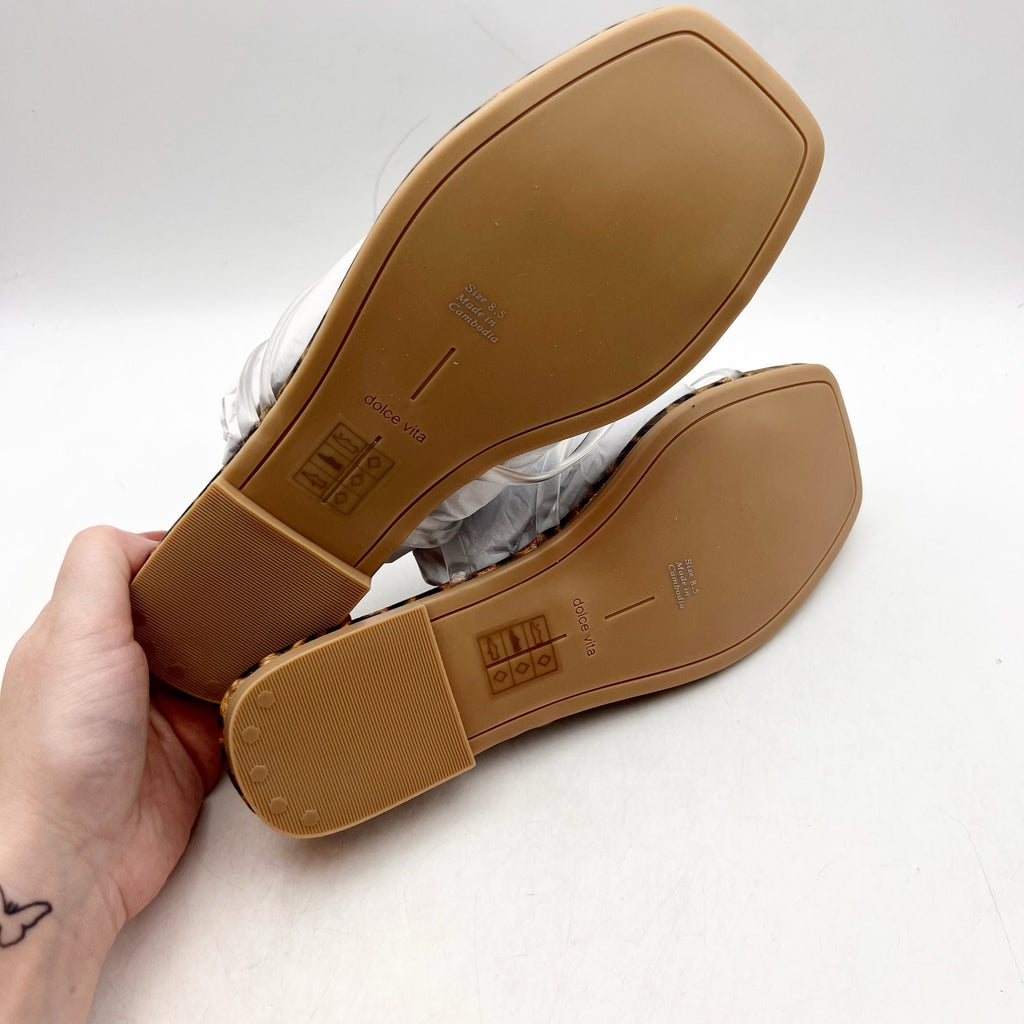 Dolce Vita Womens Leanna Sandals Size 8.5 Leopard Brown Slide Flip Flop NIB