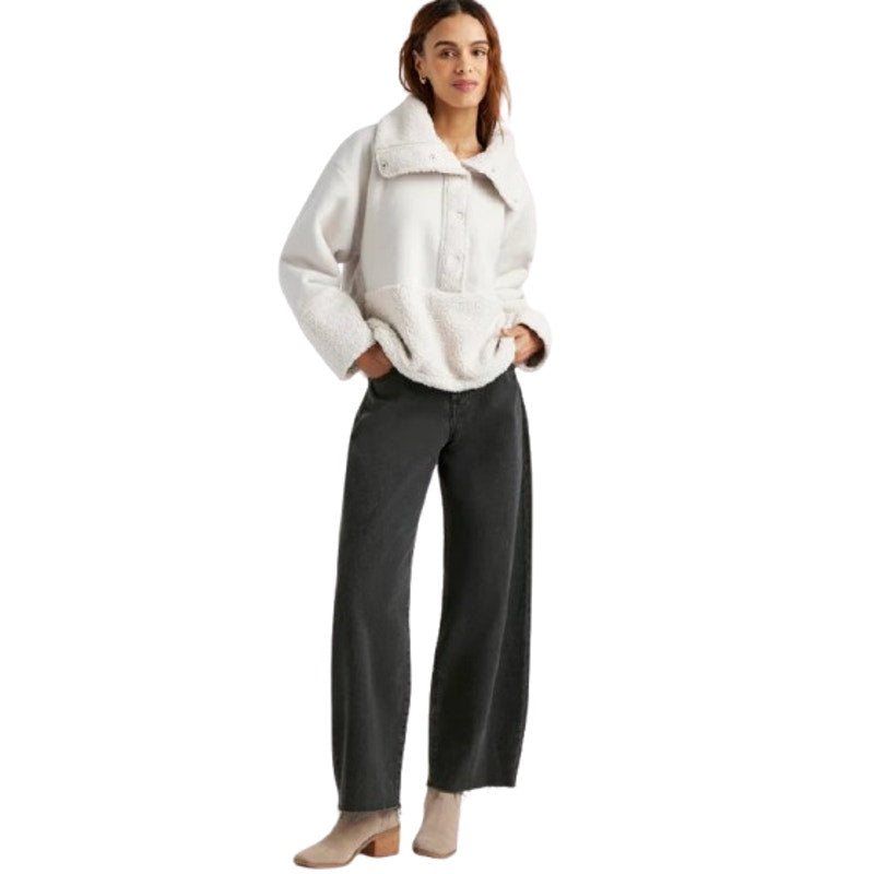Splendid Womens Sienna Teddy Jacket Size XS Light Grey Pullover NWT