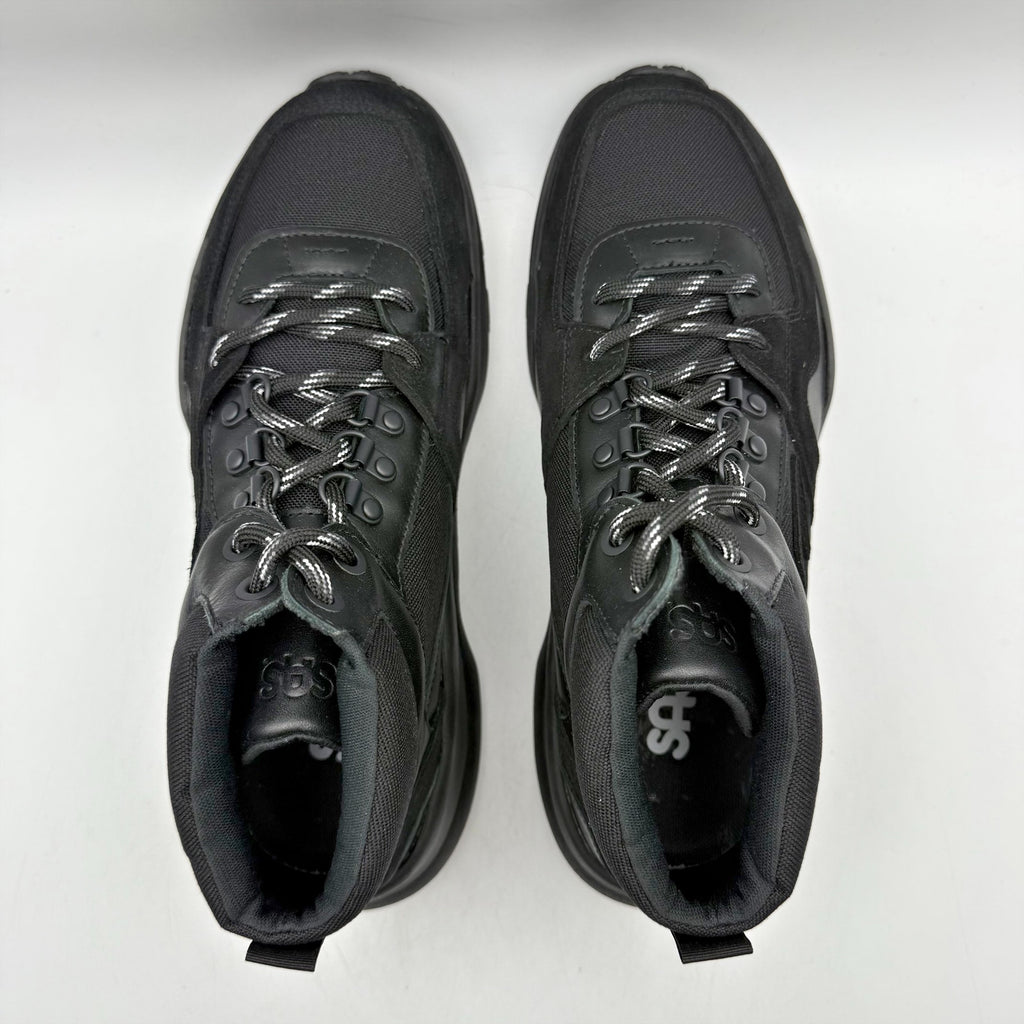 SAS Mens Hi Country-Y Hiking Boots 9 M Black Cast Iron Lace Up Lightweight NIB