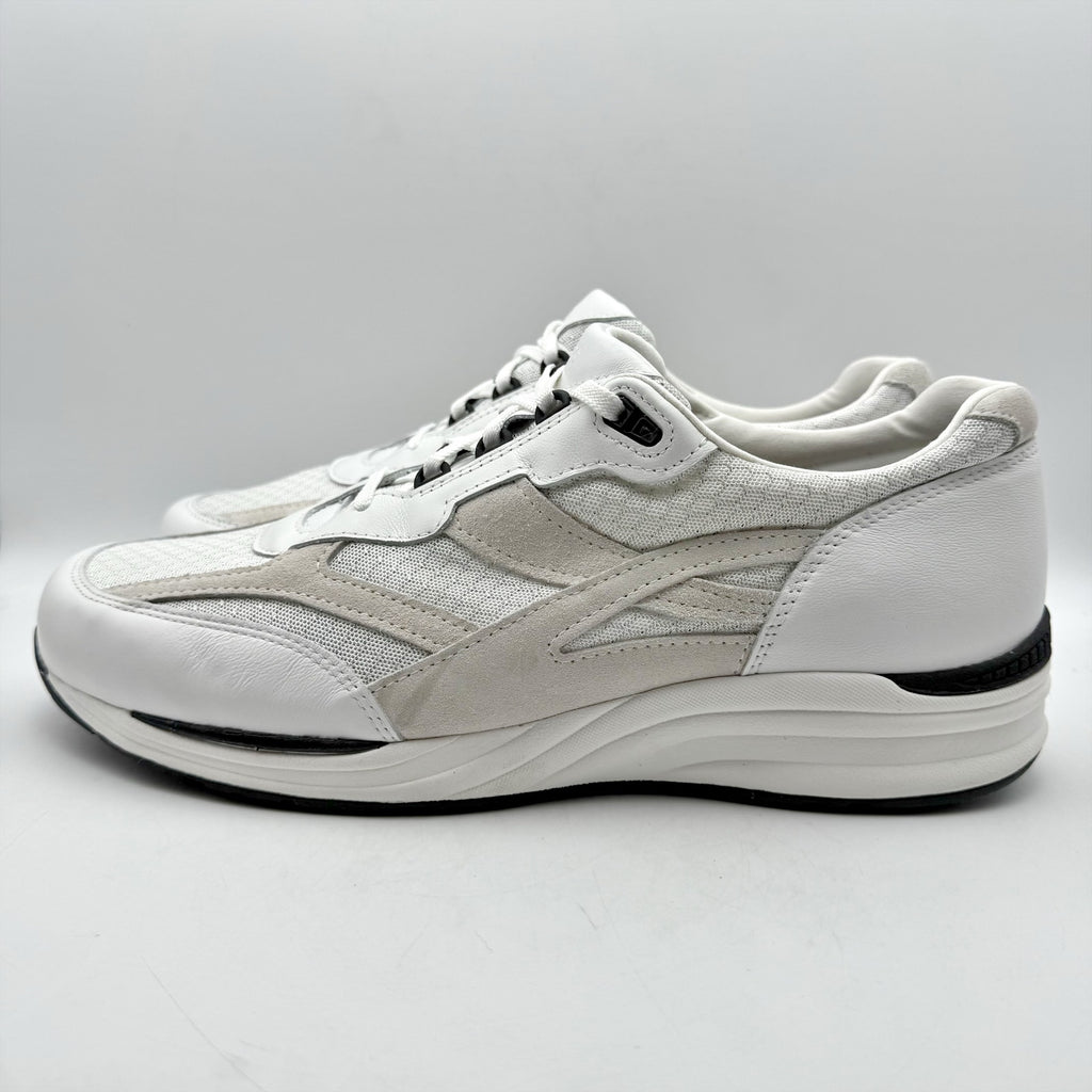SAS Mens Journey Mesh Walking Sneakers US 14.5 Wide EU 47.5 White Suede NWOB