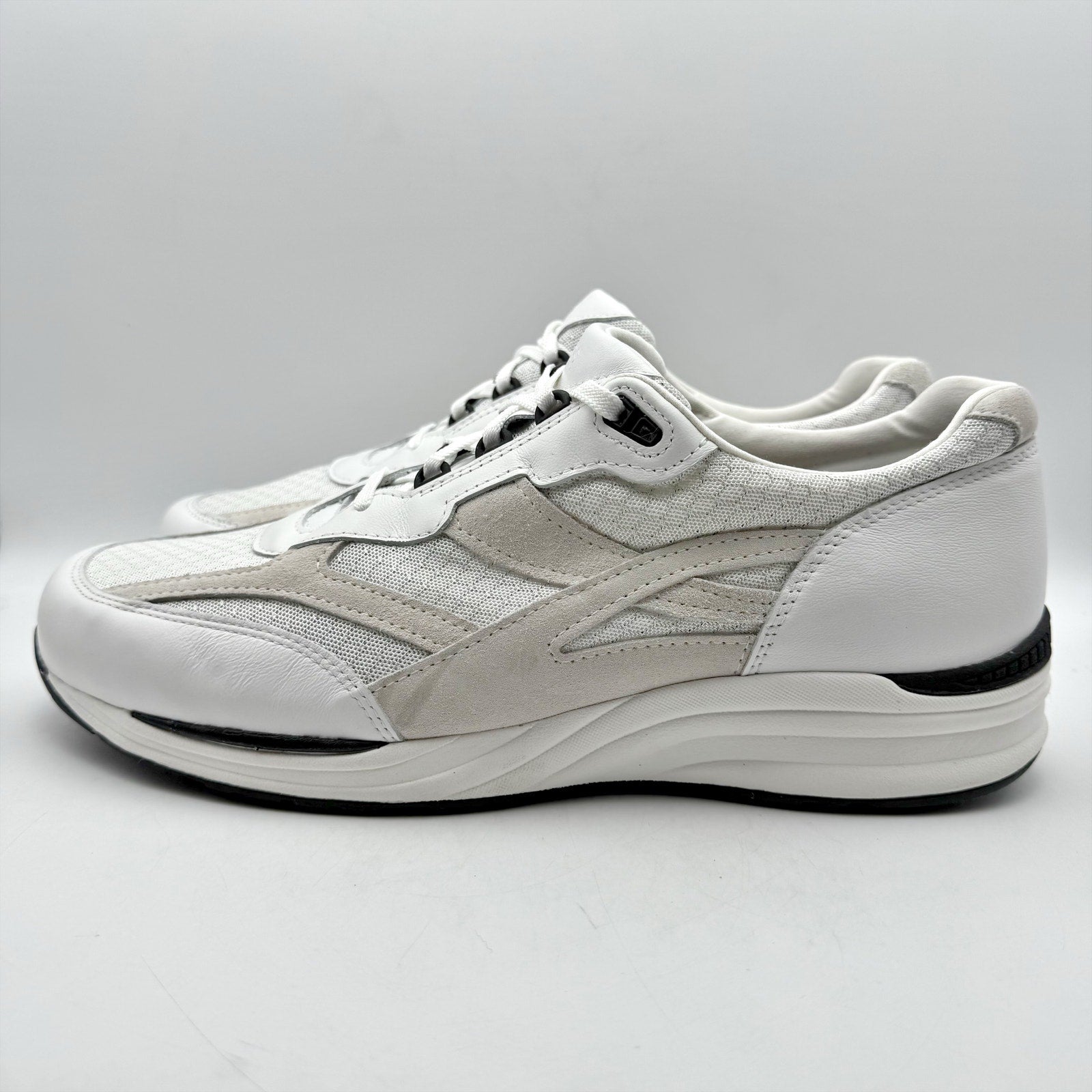 SAS Mens Journey Mesh Walking Sneakers US 14.5 Wide EU 47.5 White Suede NWOB