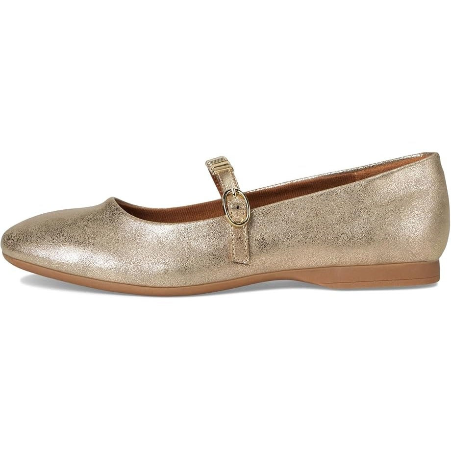 Eurosoft Womens Khloe Mary Jane Flats Size 6 Gold Metallic Buckle Strap NWOB