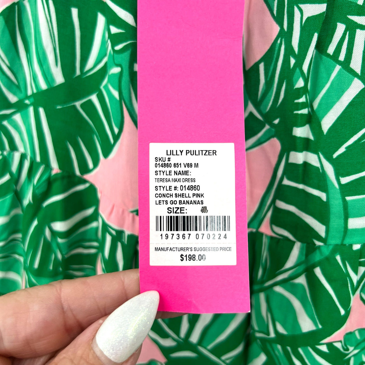 LILLY PULITZER Womens Teresa Maxi Dress XS Green Pink Lets Go Bananas NWT