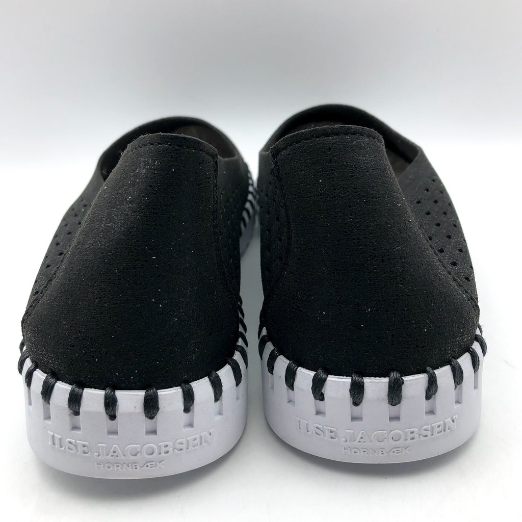 ILSE JACOBSEN Women's Tulip Ballet Flats EU 38 US 8 Black Laser-Cut NWOB
