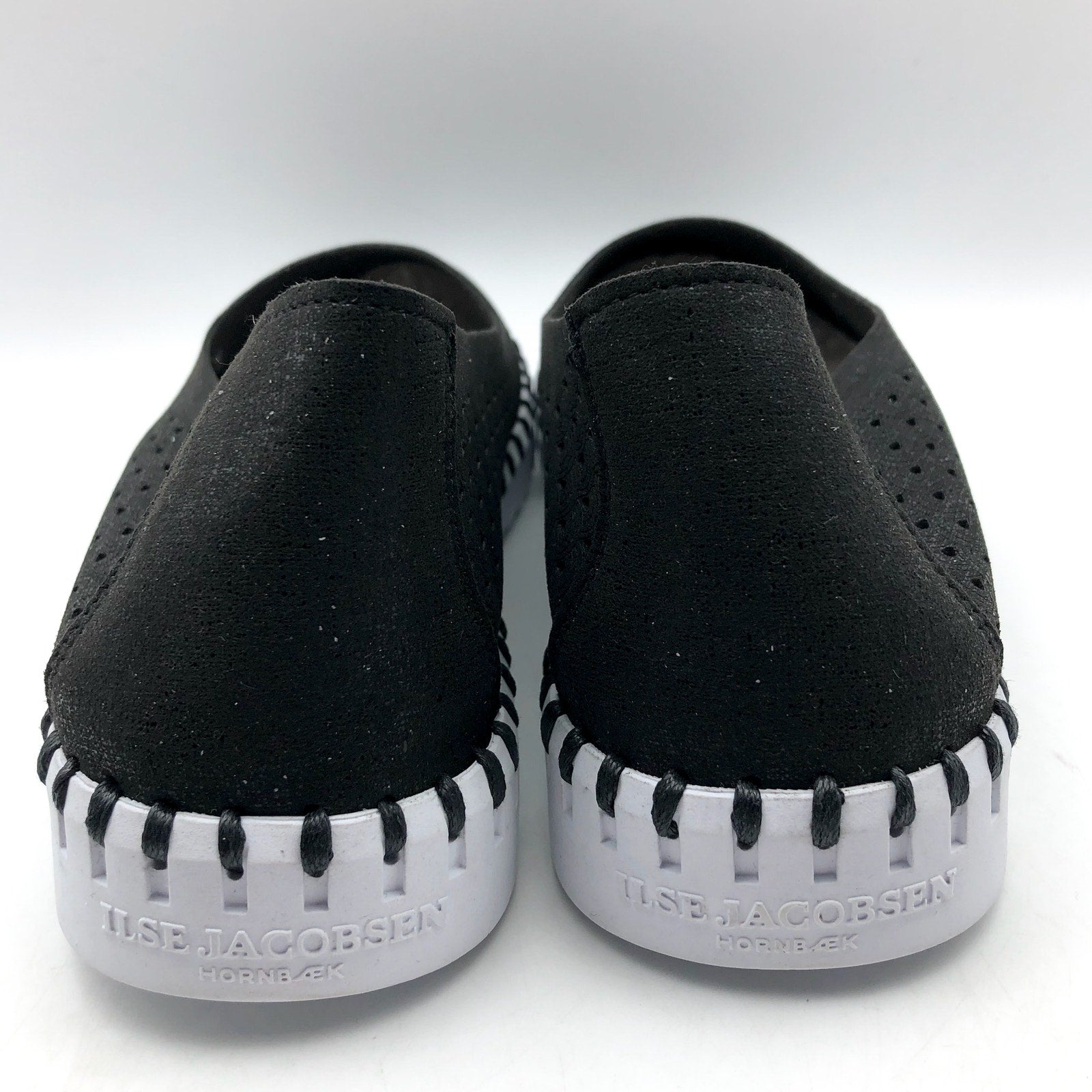 ILSE JACOBSEN Women's Tulip Ballet Flats EU 38 US 8 Black Laser-Cut NWOB