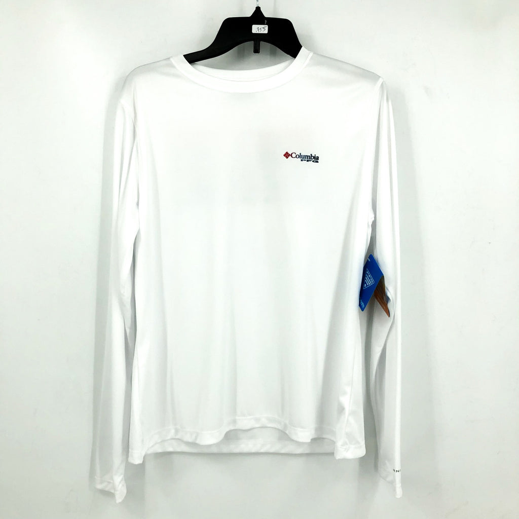 COLUMBIA Women's Tidal Tee PFG Fish Flag T-Shirt Large White USA Long Sleeve NWT