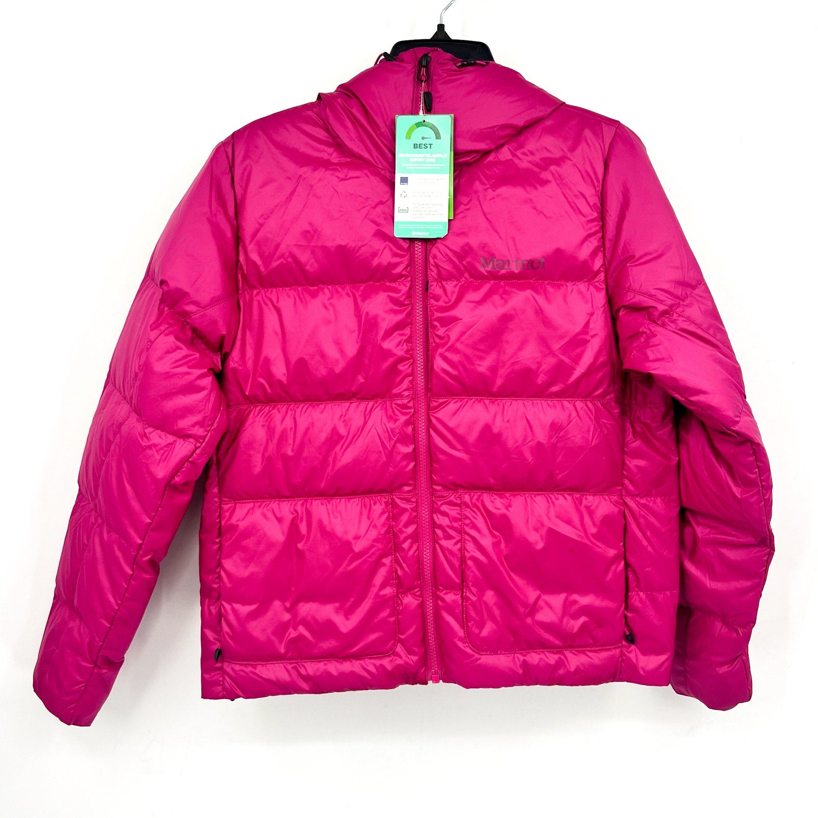 MARMOT Women's Guides Down Hoody Coat XS Pink Bright Fuchsia Puffer NWT