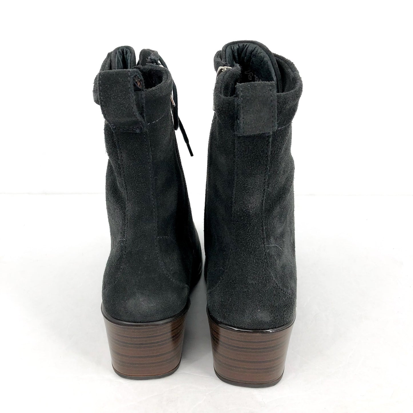 NAOT Womens Majesty Mid Calf Boots US 9 EU 40 Charcoal Suede Lace Up NIB