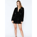 BARDOT Women's Leo Mini Dress Medium US 8 Black Burnout Velvet Long Sleeves NWR