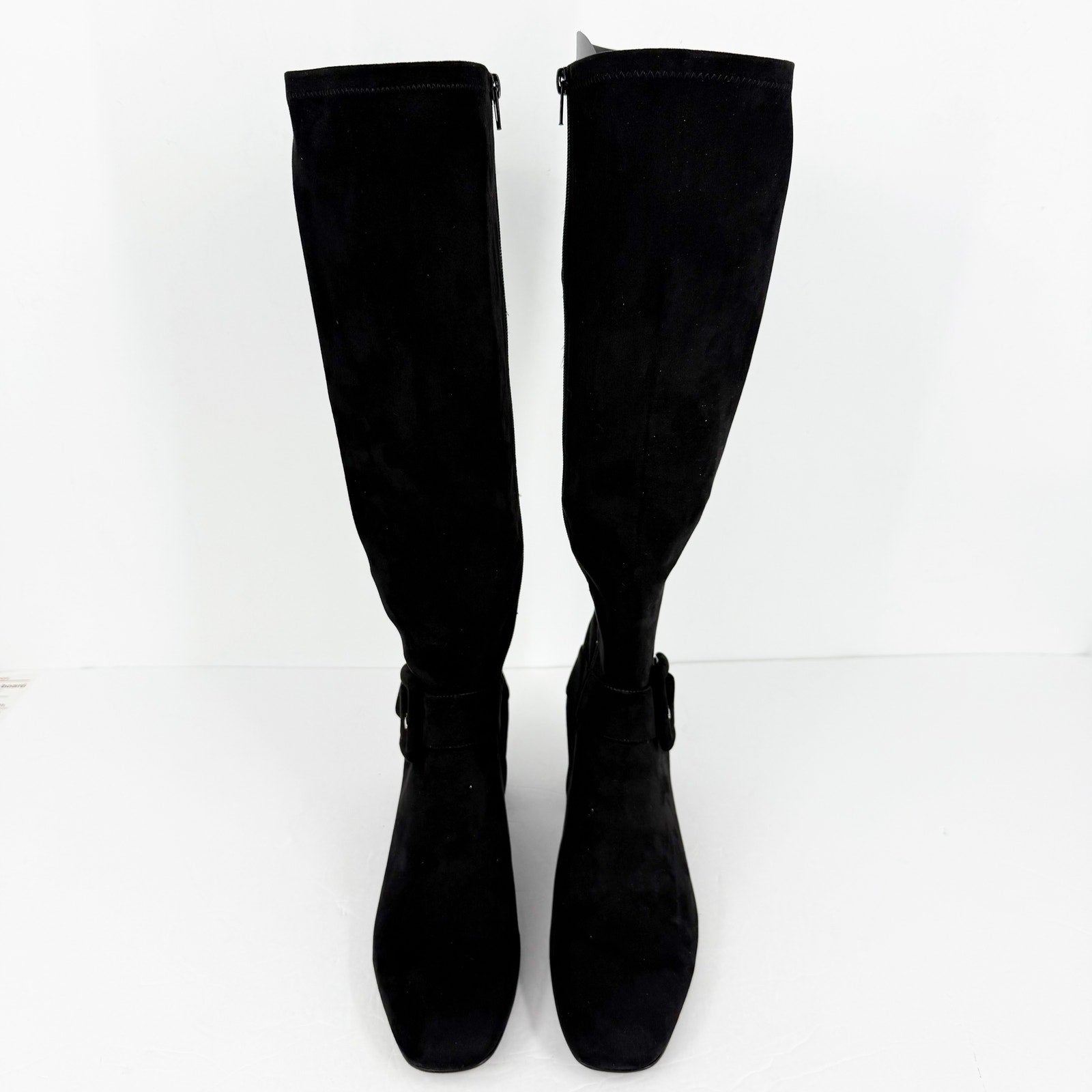 Vaneli Womens Sorina Tall Boots Size 11M Black Suede Slip On Flared Heel NIB