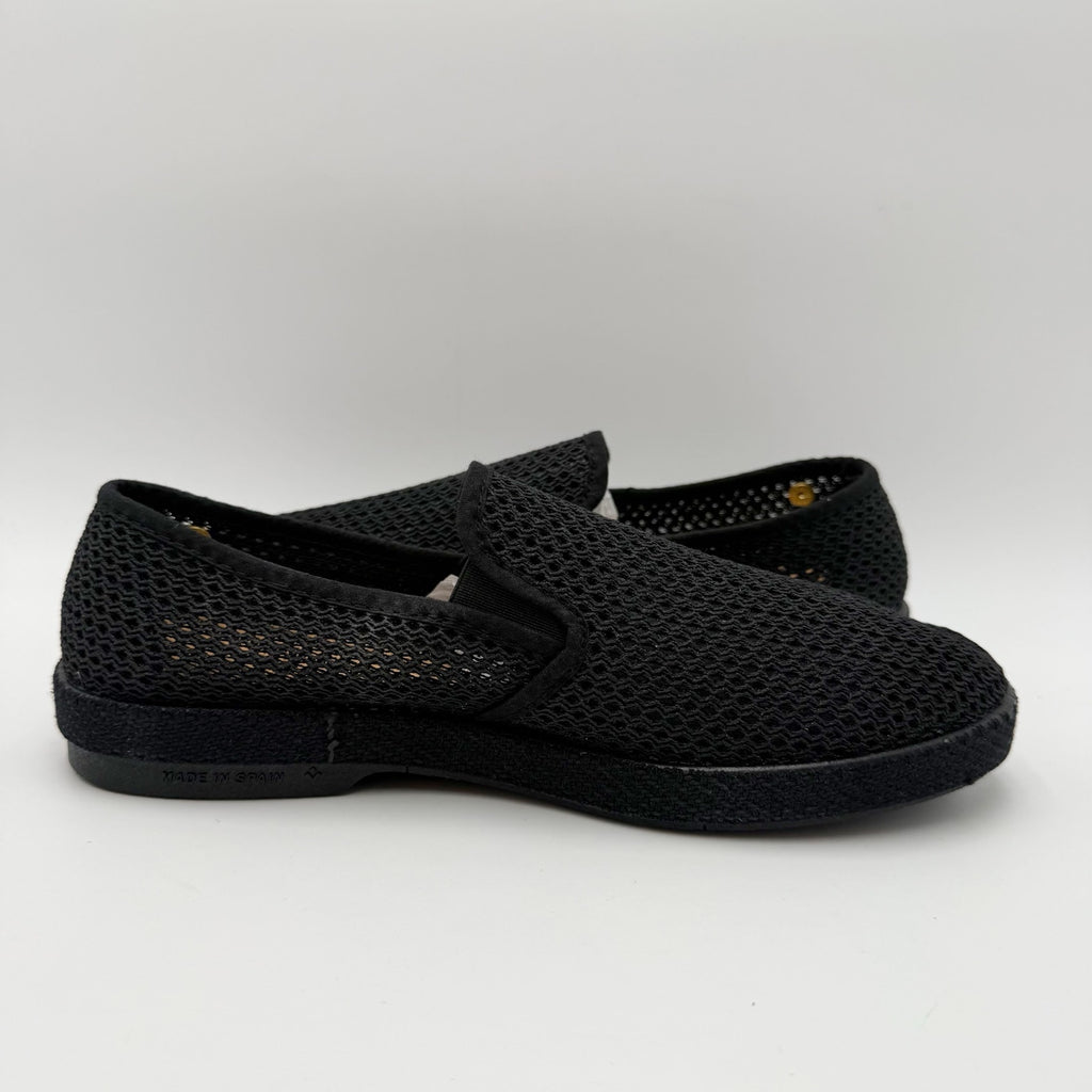 Rivieras Womens Classic Mesh Slip On Shoes Size 7.5 EU 38 Black NIB