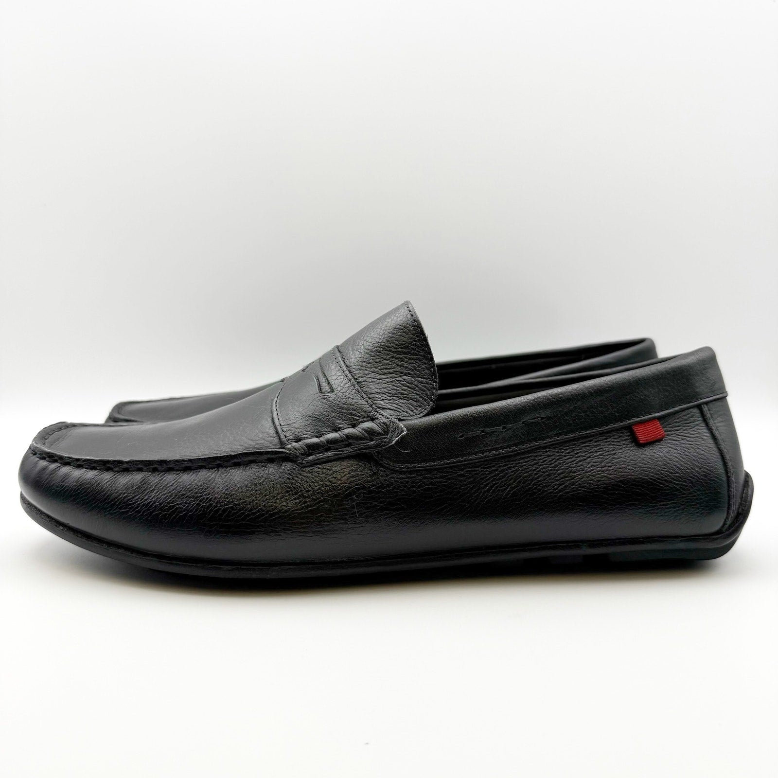 Marc Joseph New York Mens Nebraska Loafers US 11 Black Leather Grainy Shoe NIB
