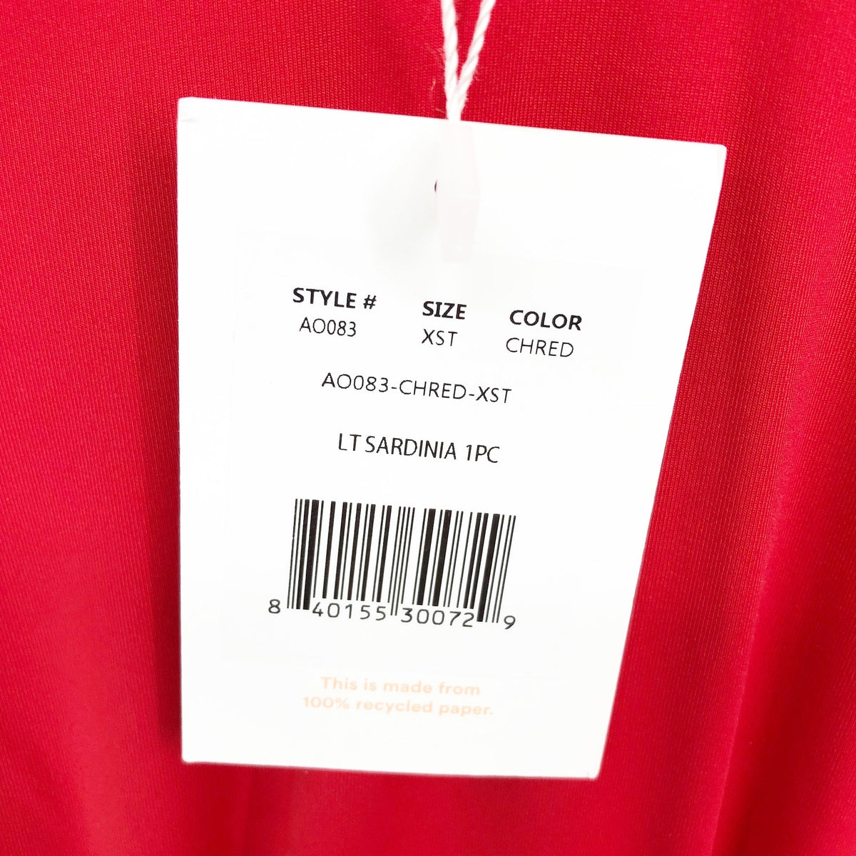 ANDIE SWIM Sardinia Long Torso One Piece XS Tall Cherry Red Plunge V-Neck