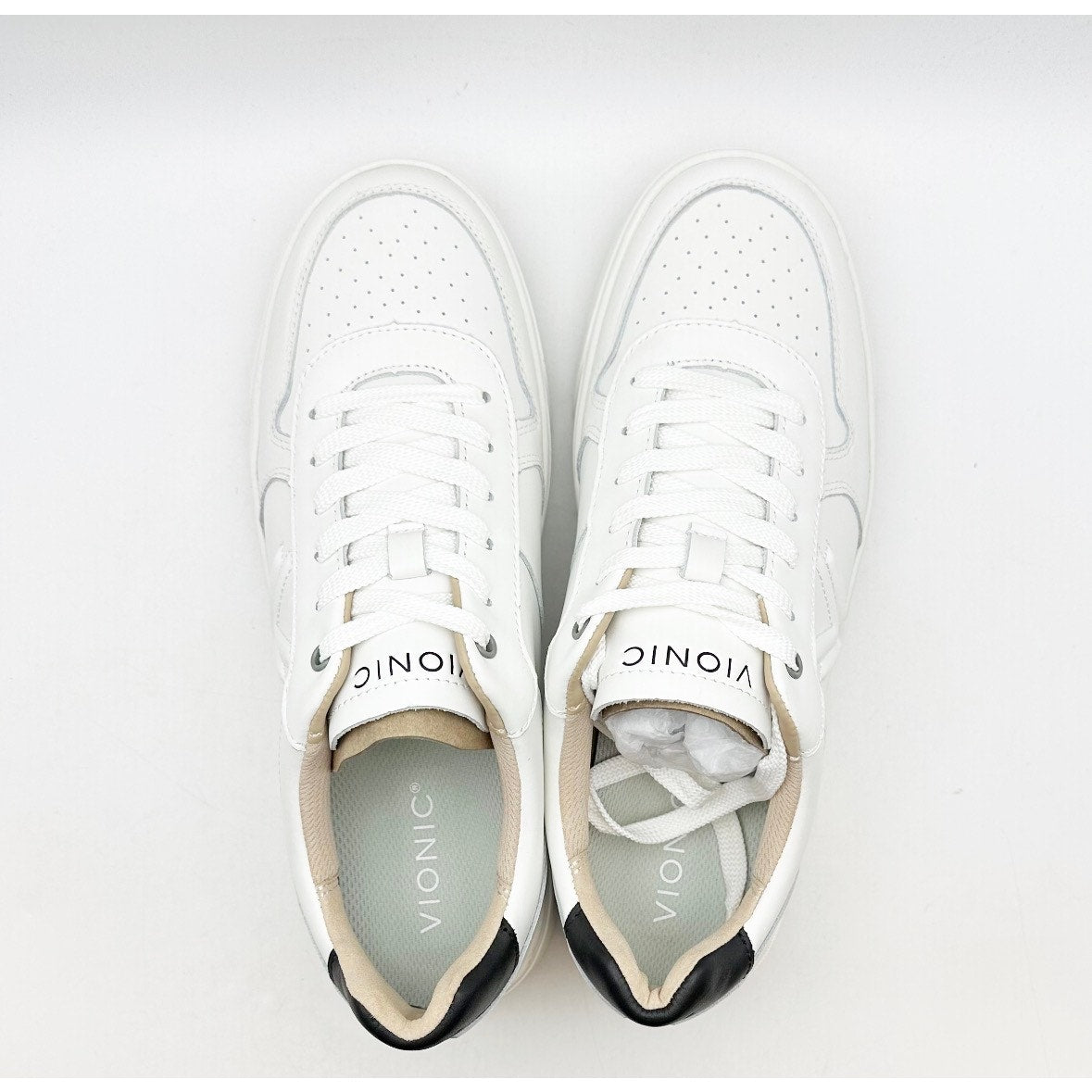Vionic Womens Kimmie Casual Court Sneakers Size 10 M EU 41 White Leather NIB