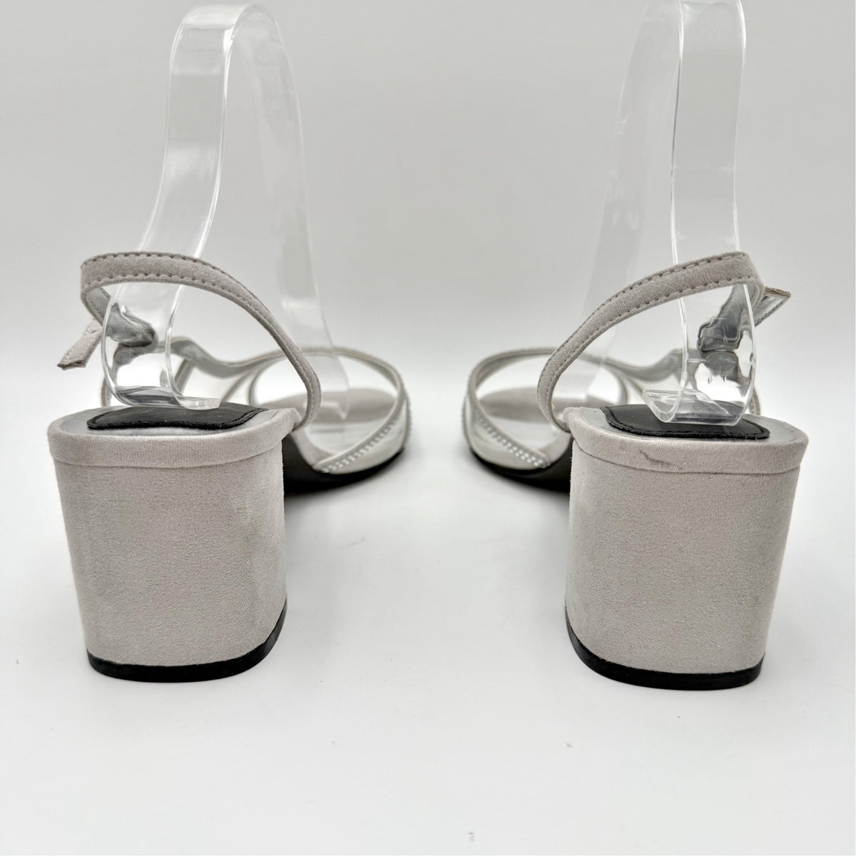 David Tate Womens Wed Heeled Sandals Size 8.5 Wide Silver NWOB