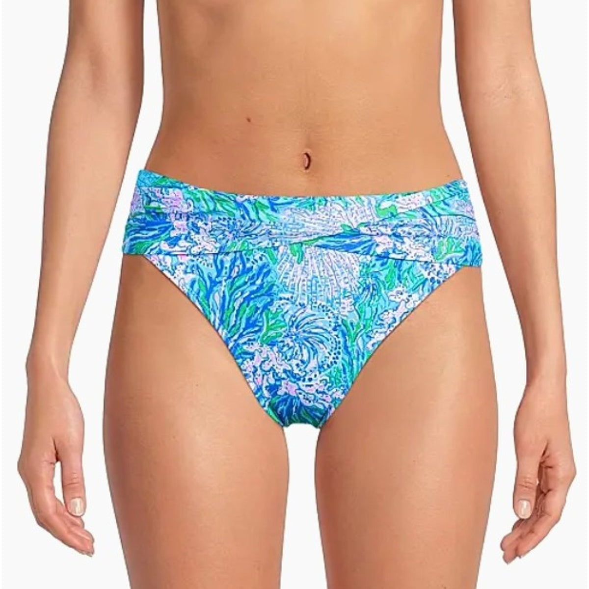 LILLY PULITZER Lagoon Twisted Hipster Bikini Bottom US 4 Blue Las Olas Aqua NWT