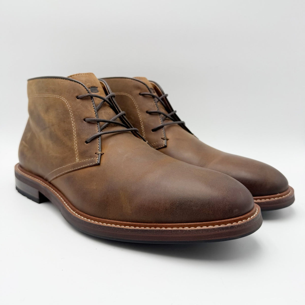 Florsheim Mens Anthem Plain Toe Chukka Boots Size 10.5 M Brown Leather NWOB