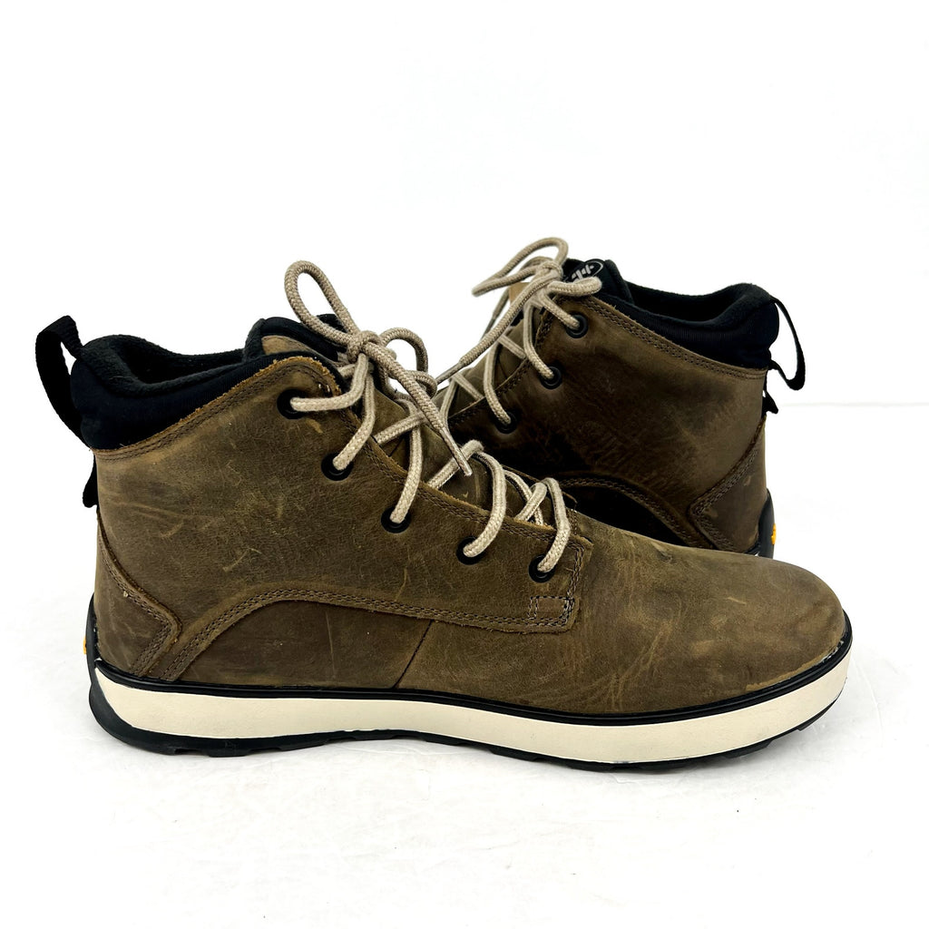 Kamik Mens Spencer Mid Boots US 10 EU 43 Brown Fossil Leather Waterproof NIB