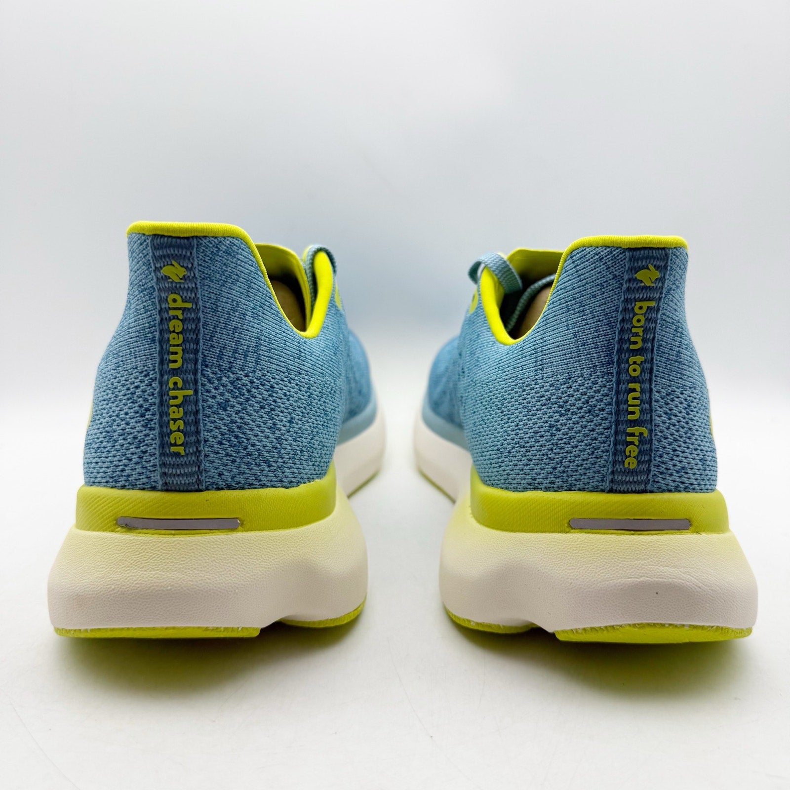 Rabbit Mens Dream Chaser Running Shoes US 11.5 Blue Yellow Athletic Sneakers NIB