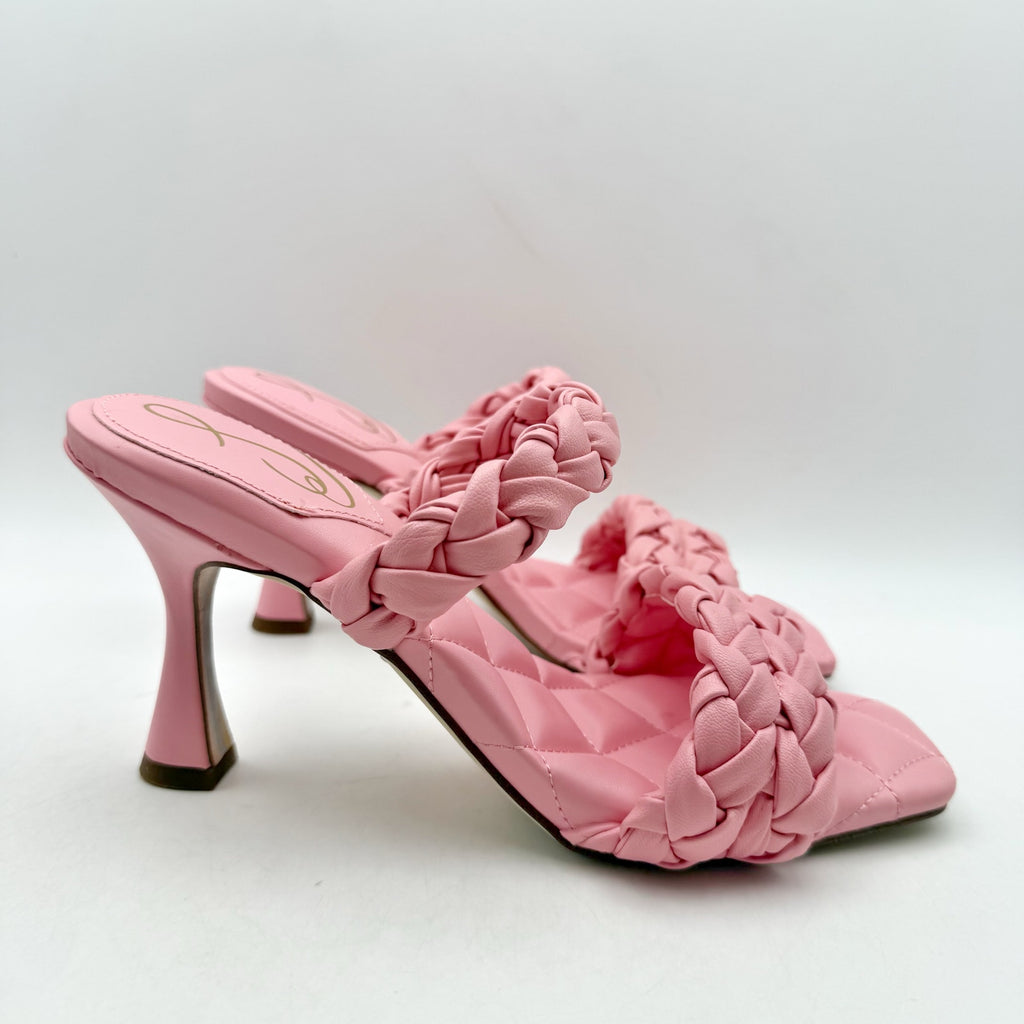 Sam Edelman Womens Meghan Heeled Sandals Size 8 M EU 38 Pink Slip On NIB