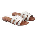 Sam Edelman Kids Bay Slide Sandals Size 13 White Leather Flats NIB