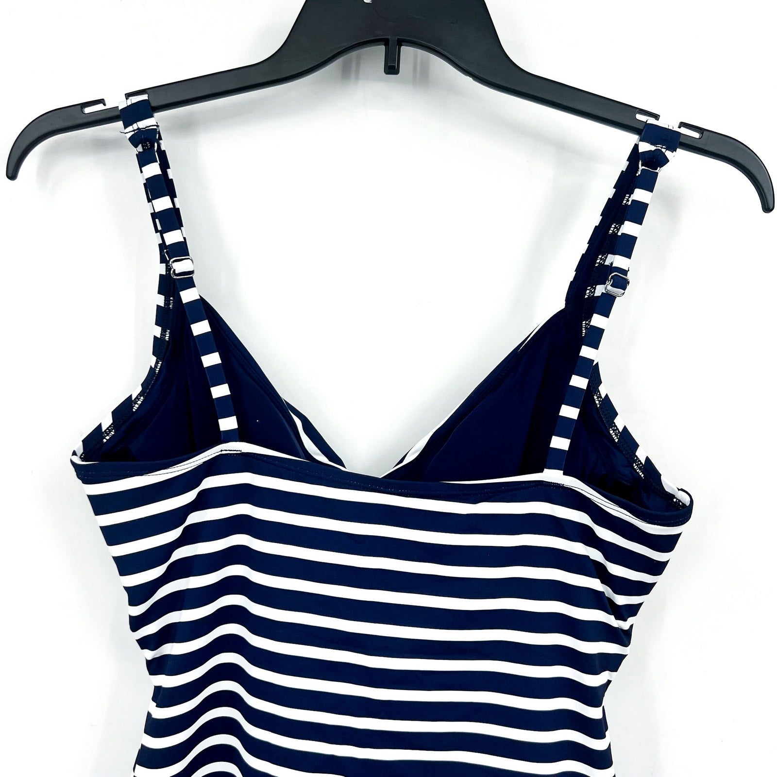 TOMMY BAHAMA Coastline Stripe Underwire Tankini Top Large Blue White NWT