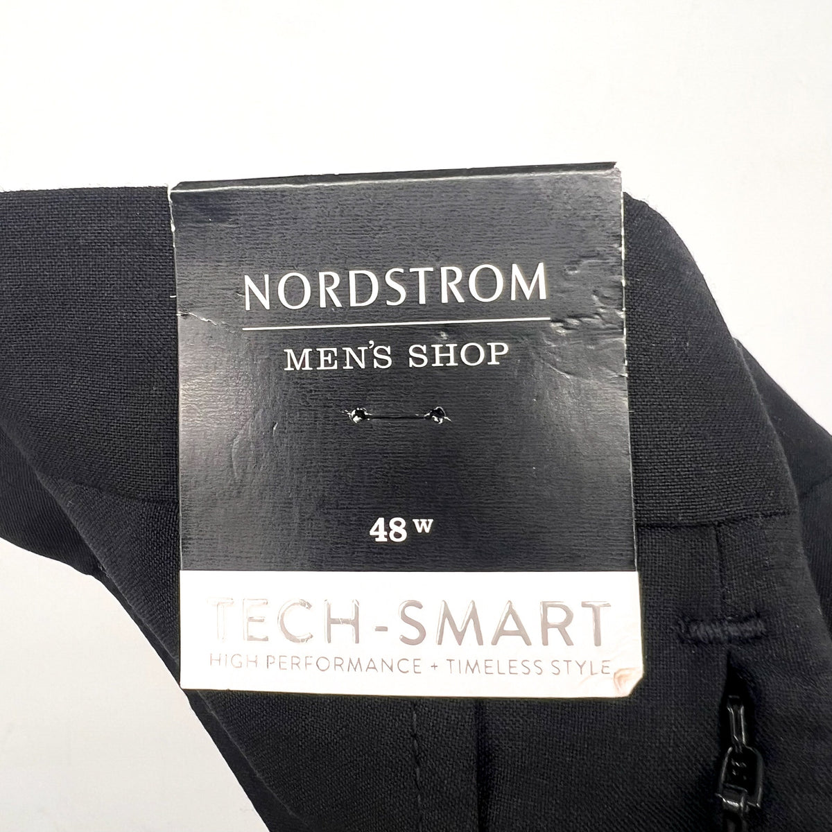 NORDSTROM Men's Trim Fit Dress Pants 48R Black Stretch Wool Tech-Smart NWT