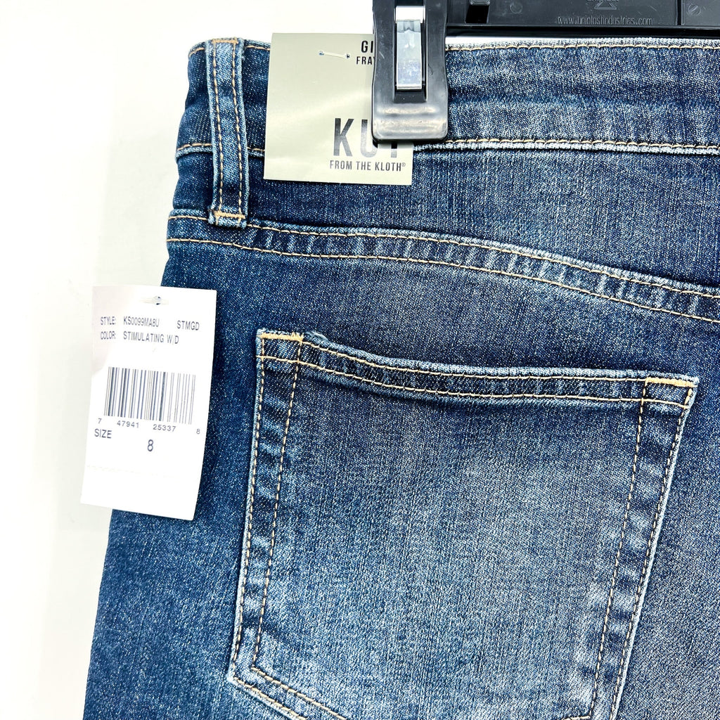 KUT FROM THE KLOTH Gidget Fray Jean Shorts Size 8 Dark Blue Denim NWT