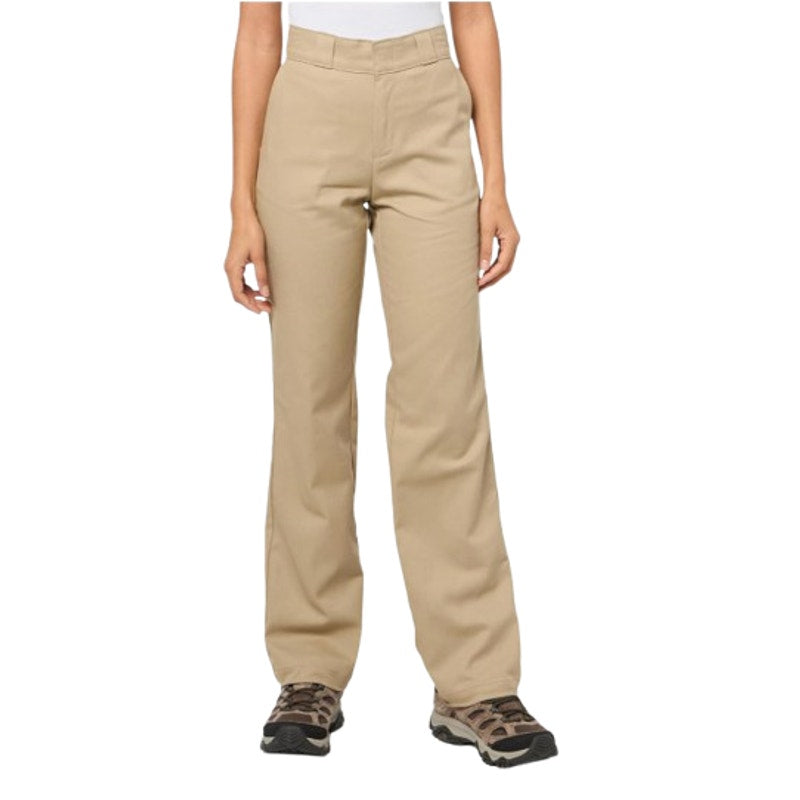 DICKIES Womens 776 Flex Slim Fit Pants Size 14 Tan Desert Sand Stretch Twill NWT