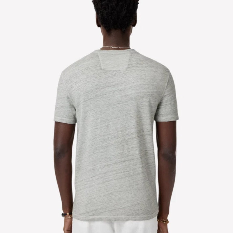 JOHN VARVATOS Men's Snake Floral Crew Tee XXL Pearl Grey Linen Short Sleeve NWT