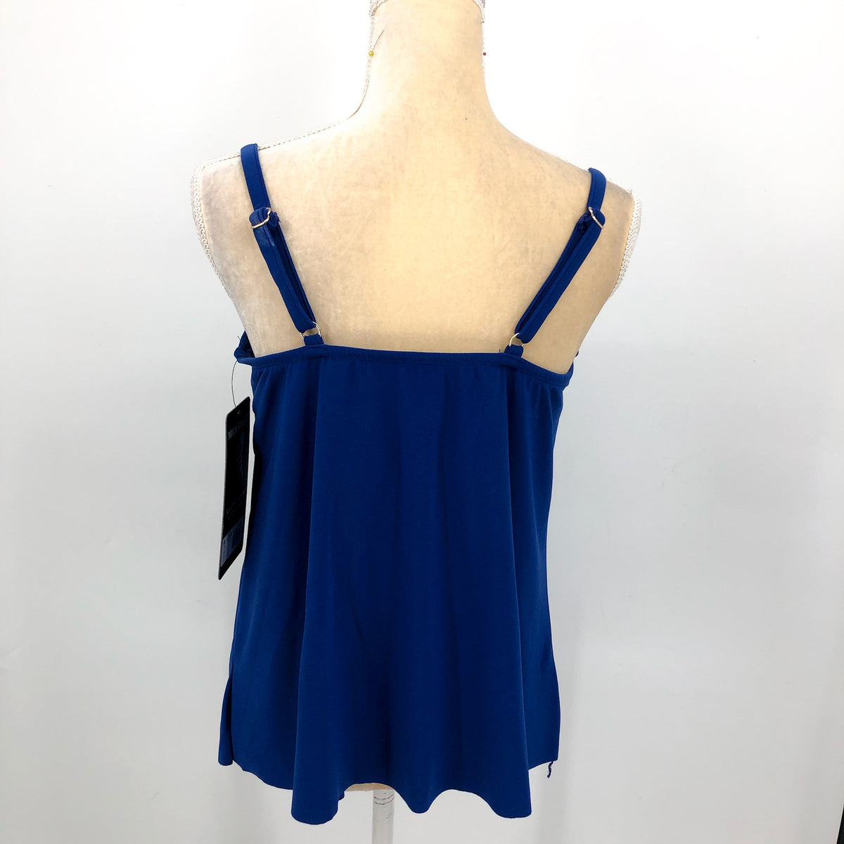 MIRACLESUIT Womens Razzle Dazzle Zing Tankini Top Size 8 Blue Azul Underwire NWT