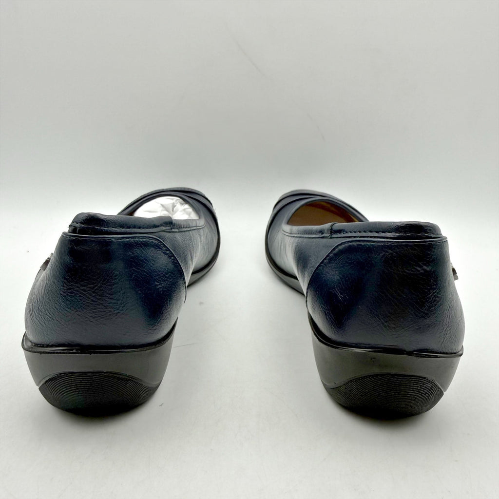 LifeStride Womens Loyal Wedge Mary Janes Size 8 M Navy Blue Vegan Leather NIB