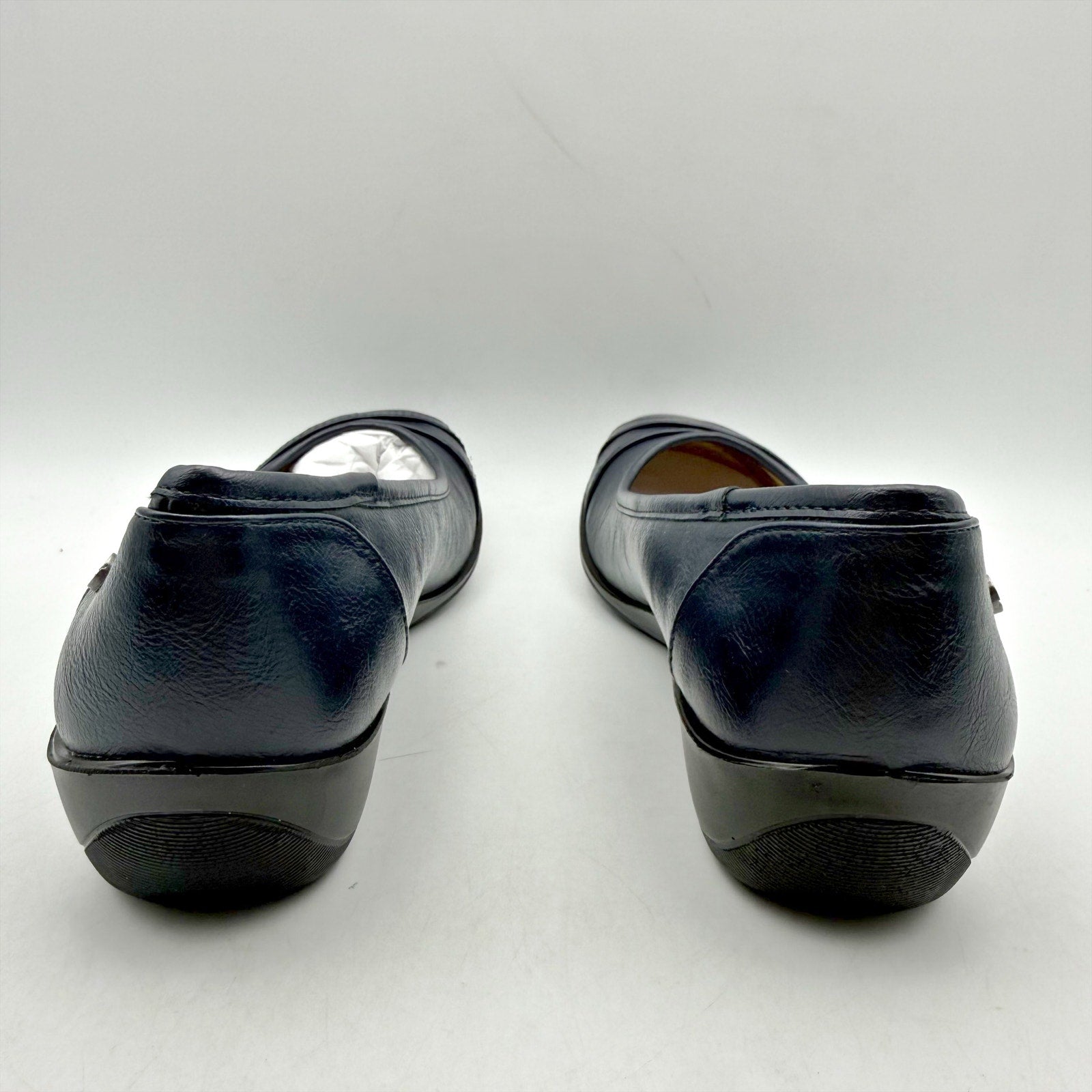 LifeStride Womens Loyal Wedge Mary Janes Size 8 M Navy Blue Vegan Leather NIB