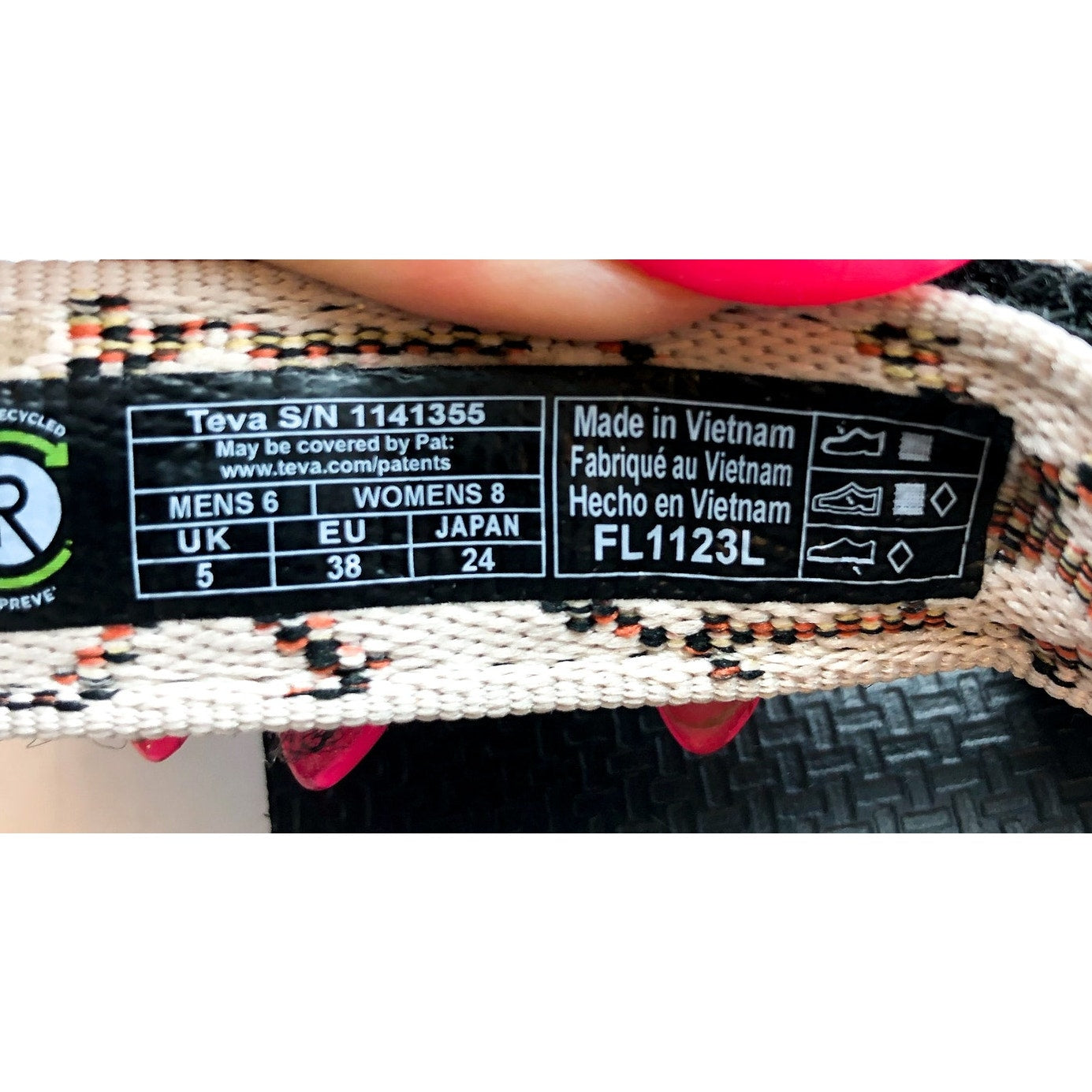 TEVA Womens Original Universal ReLoop Sandals US 8 EU 38 Natural Black NIB