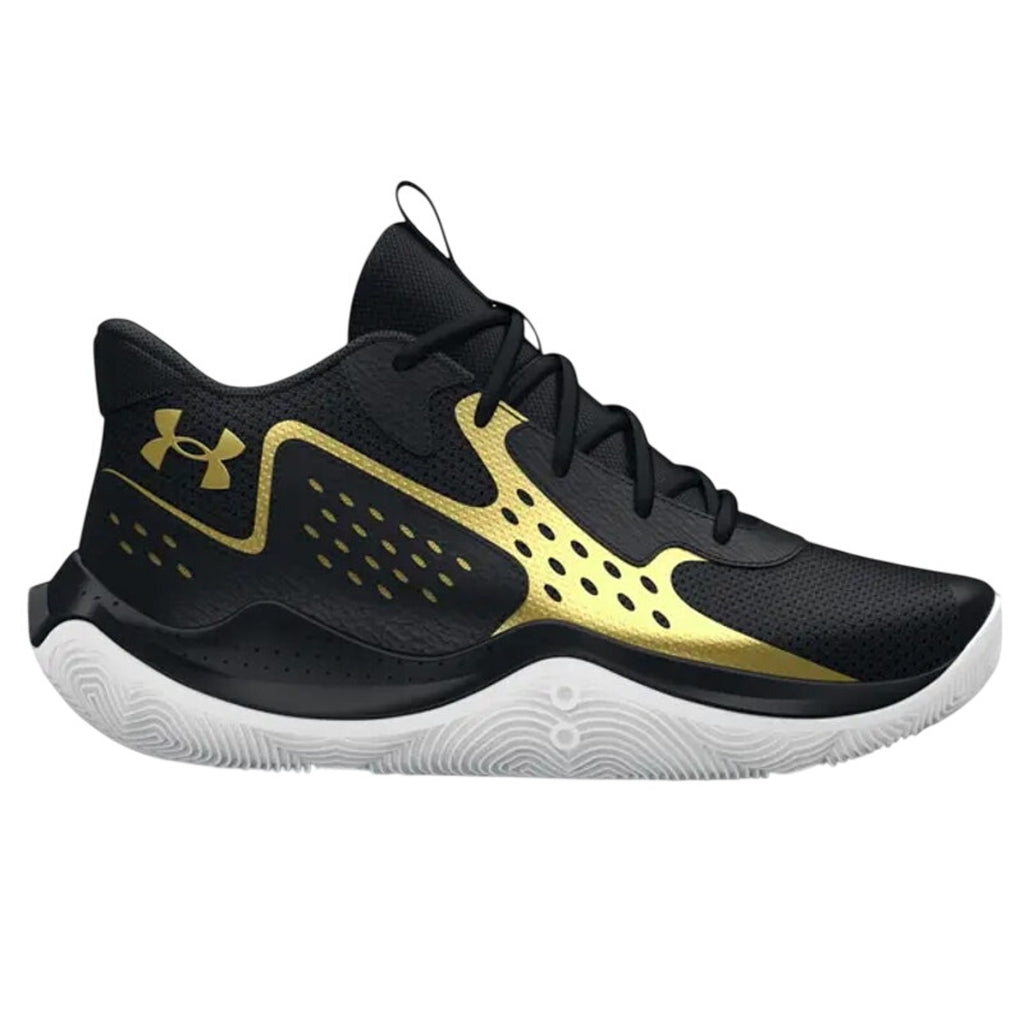 Under Armour Boys GS Jet '23 Basketball Athletic Shoes 4 Youth Black Gold NWOB