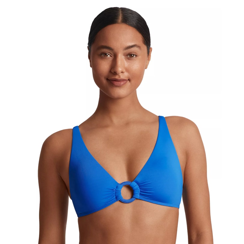LAUREN RALPH LAUREN Women's Macrame-Ring Bikini Top Size 8 Electric Blue NWT