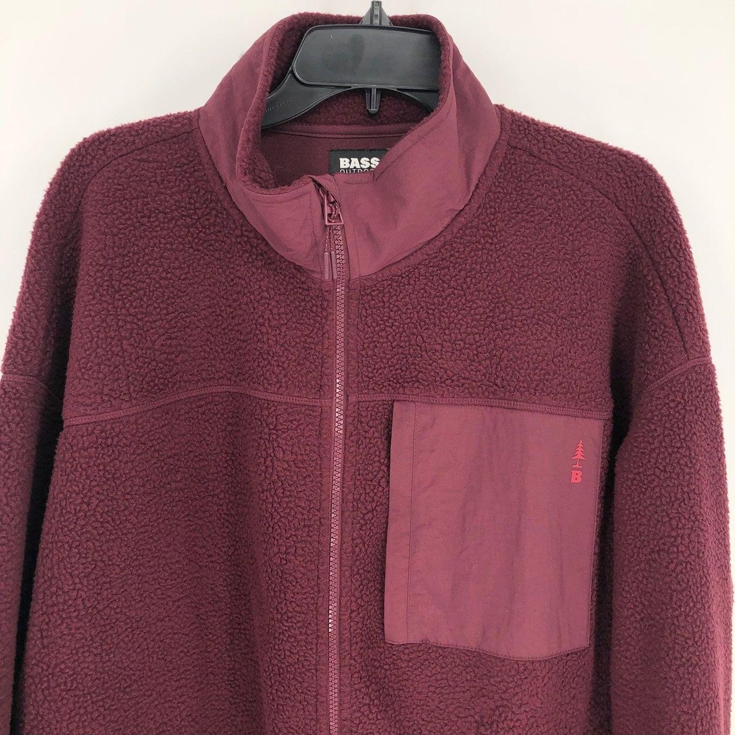 BASS OUTDOOR Coastal Sherpa Jacket XS Purple Fig Full-Zip Drawstring-Waist NWT