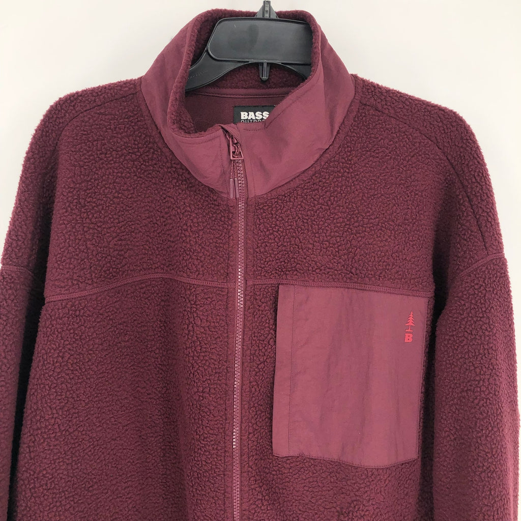 BASS OUTDOOR Coastal Sherpa Jacket XS Purple Fig Full-Zip Drawstring-Waist NWT